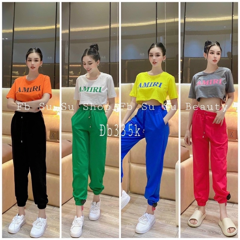 Set áo croptop AMIRI quần thể thao năng động