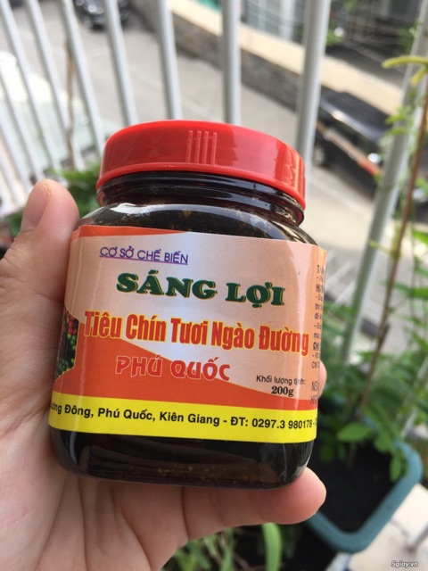[Mẫu Mới 5 Hủ Đen ] Tiêu Ngào Đường Hiệu Sáng Lợi, Đặc Sản Phú Quốc Hủ 200G (Combo 5 Hủ)