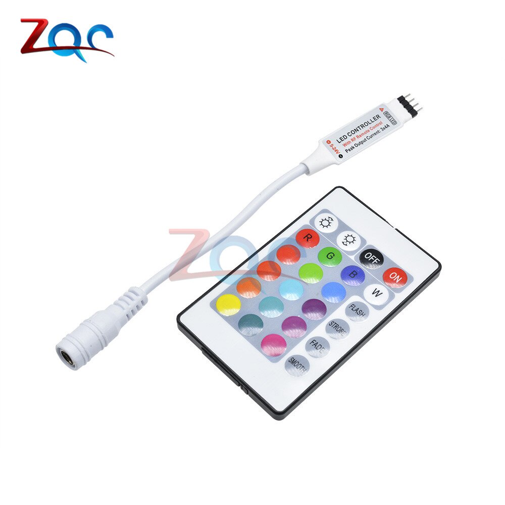 Bộ Điều Khiển Đèn LED Dây DC 5V 12V RGB USB IR RF 3 / 17 / 24 Phím Cho RGB SMD 3528 5050
