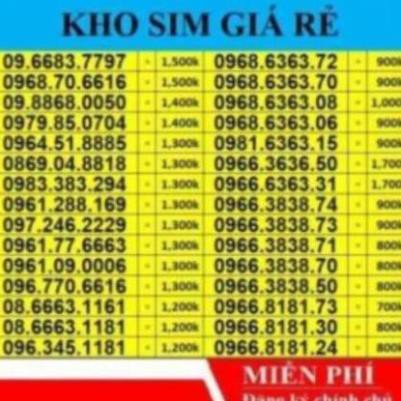 [SALE MẠNH] Sim Đẹp Phong Thủy Số Đẹp Dễ Nhớ Giá Từ 500k