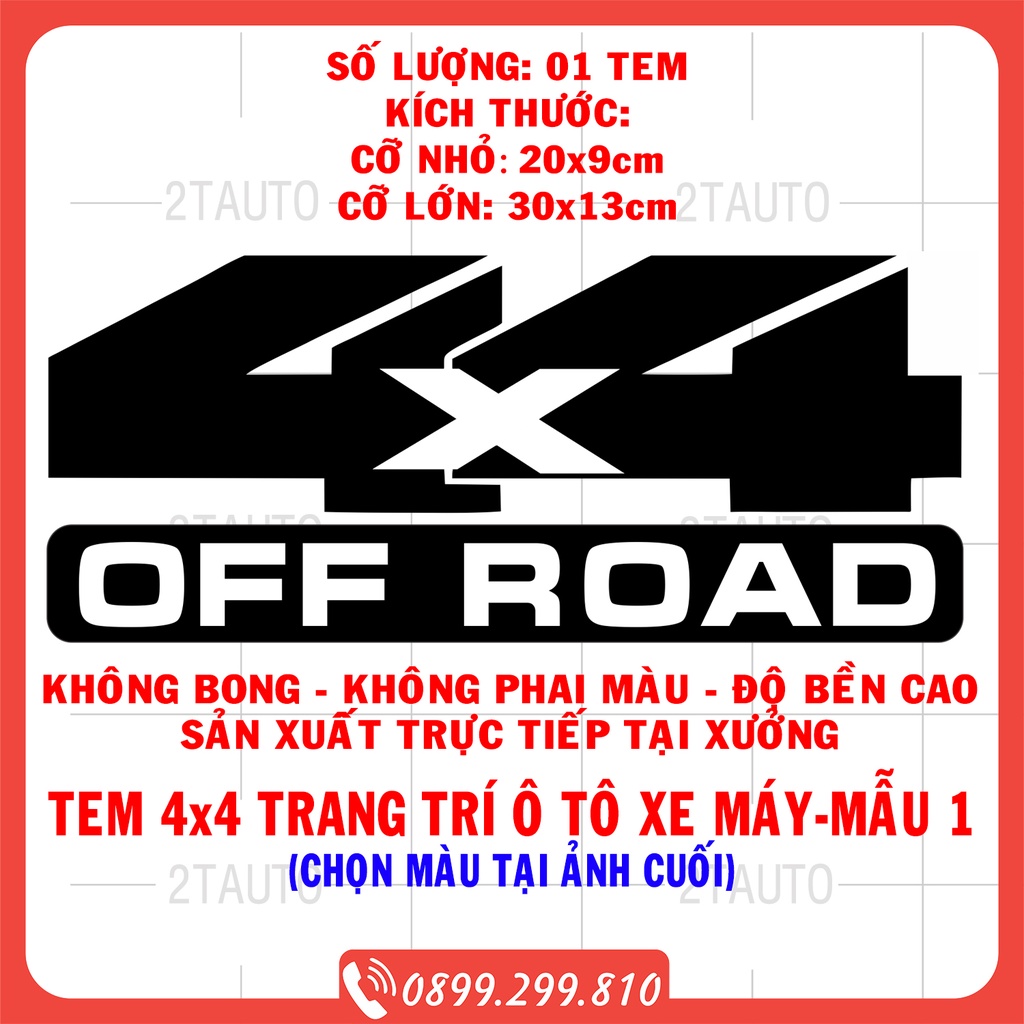 Sticker tem 4WD, logo tem 4WD, 4x4 dán trang trí ô tô xe hơi chống nước,chống phai màu, mẫu đa dạng độc đáo - MẪU 1