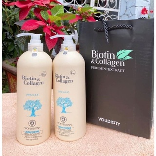 Cặp dầu gội, dầu xả Biotin Collagen dung tích mỗi chai 1000 ml