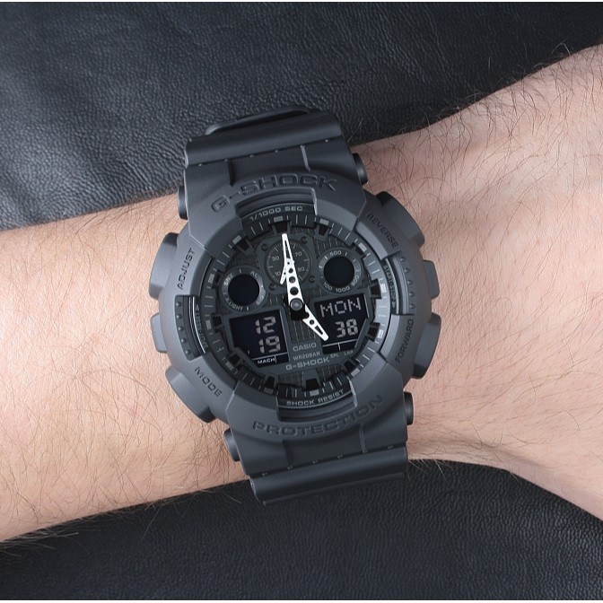 Đồng hồ nam dây nhựa Casio G-Shock chính hãng Anh Khuê GA-100-1A1DR
