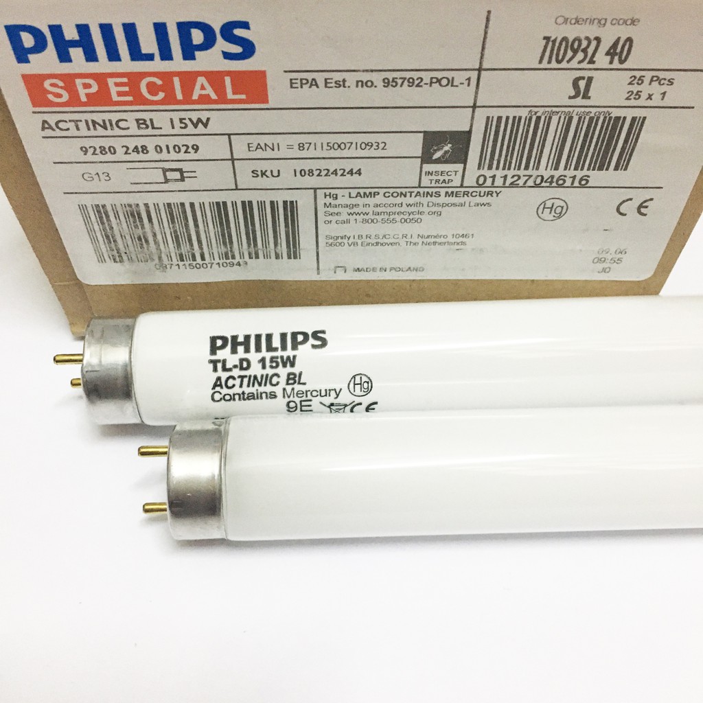 Bóng đèn bẫy con trùng, Bóng đèn thu hút diệt côn trùng 15W 45cm Philips