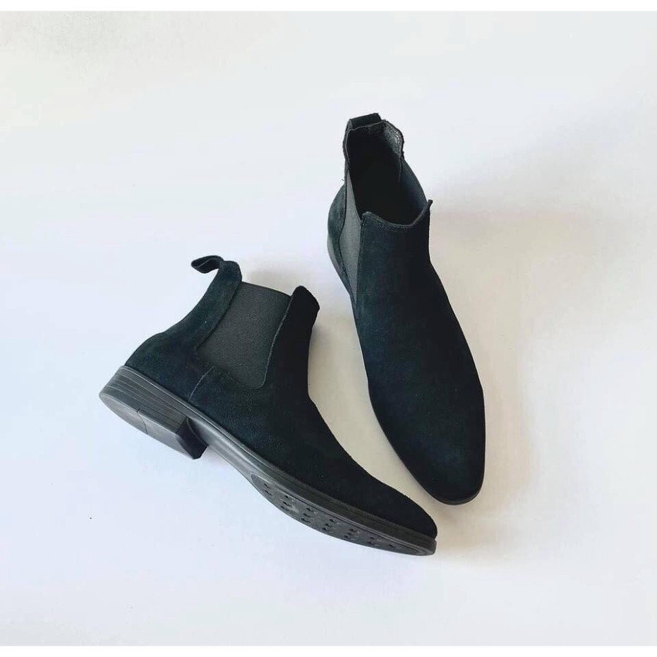 Giày Chelsea Boots chất liệu da lộn màu đen phong cách thời trang nam | BigBuy360 - bigbuy360.vn
