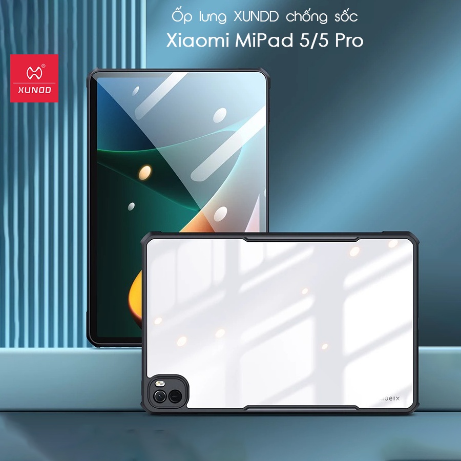 Ốp lưng XUNDD Xiaomi MiPad 5/5 Pro (BEETLE SERIES) Chống shock, Mặt lưng trong, Viền TPU - Đen