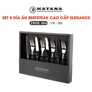 Mua Bộ dao và dĩa beefsteak inox vân trơn KATANA Elegance VTK284 8 món