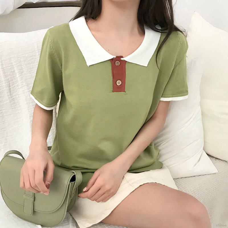Áo thun tay ngắn cổ polo thời trang cho nữ | BigBuy360 - bigbuy360.vn