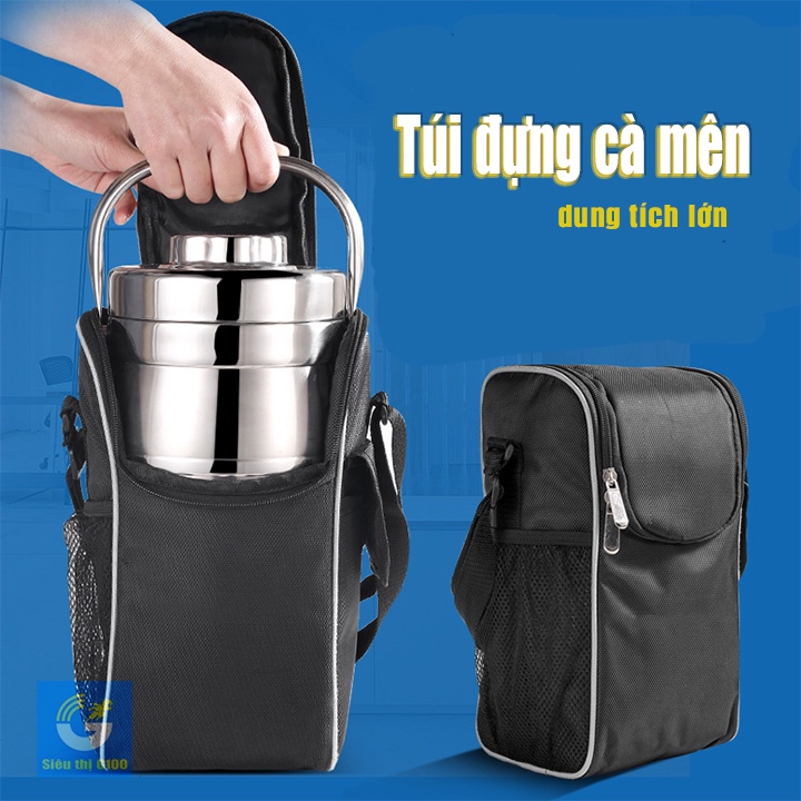 Túi vuông 3 lớp đựng cà mên cơm giữ nhiệt chống sốc