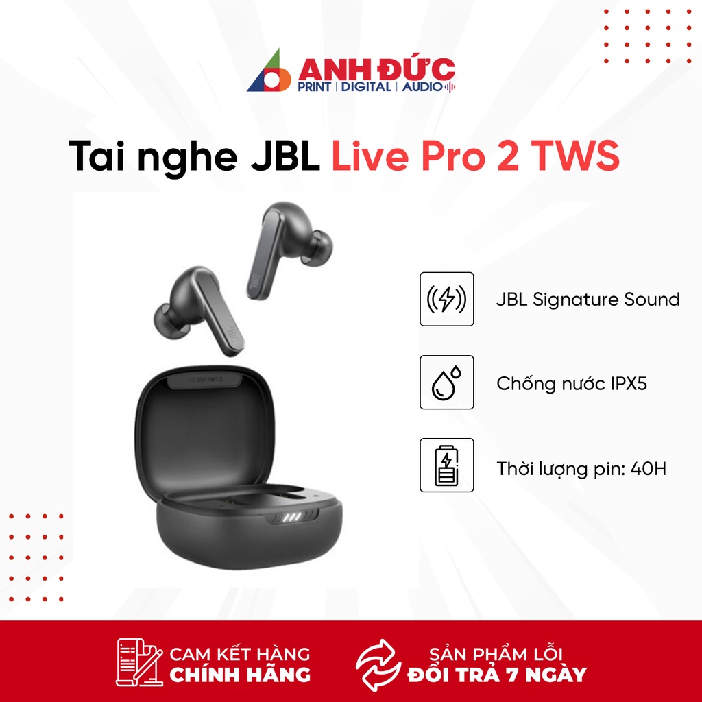 Tai Nghe Truewireless Chống Ồn JBL Live Pro 2 TWS - Hàng Chính Hãng PGI