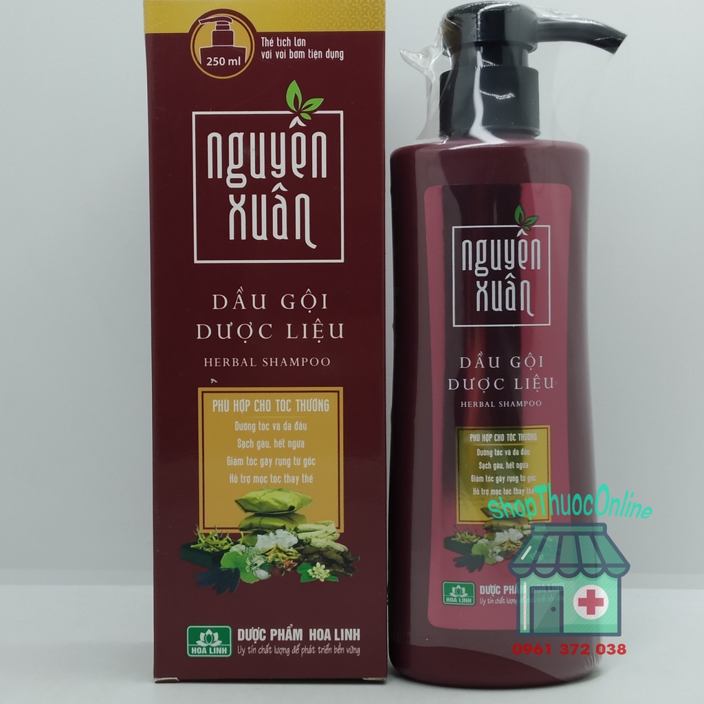 Dầu gội dược liệu Nguyên Xuân chai 250ml dưỡng tóc và da đầu, sạch gàu, hết ngứa, giảm rụng tóc, hỗ trợ mọc tóc