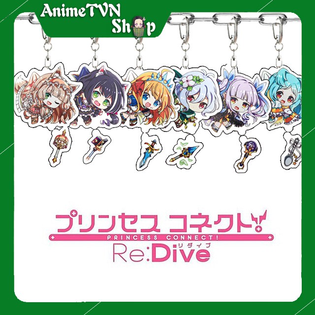 Móc khoá Mica anime Princess Connect! Re:Dive Nhựa Cứng Acrylic In 2 mặt sắc nét ( ảnh thật )