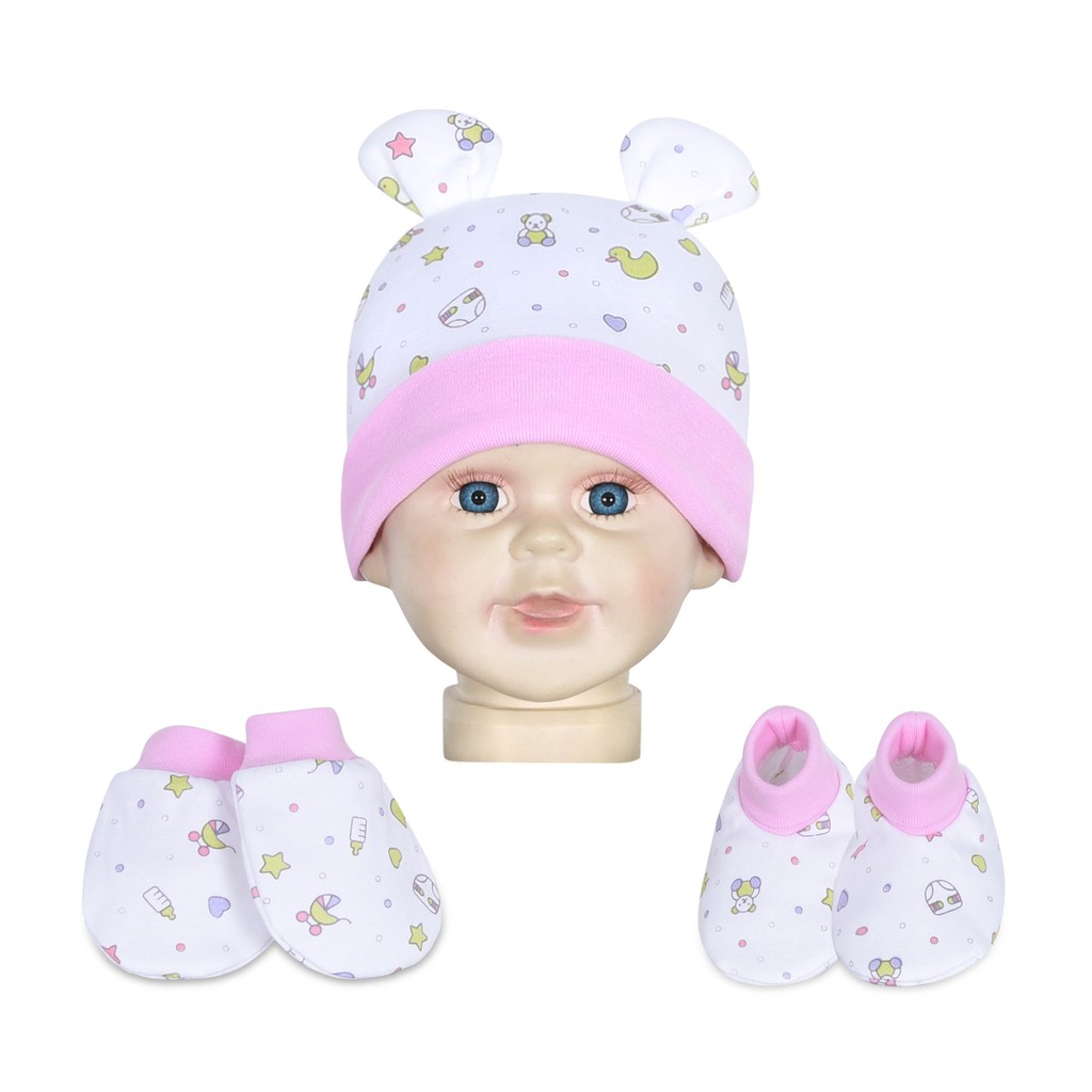 Bộ nón, tay, chân bông SS0103 - HELLO BB (bông ngẫu nhiên)