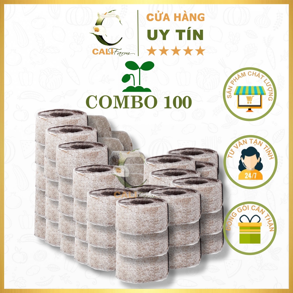 100 Viên Nén Ươm Hạt BatriVina - Viên Nén Xơ Dừa Chất Lượng Cao