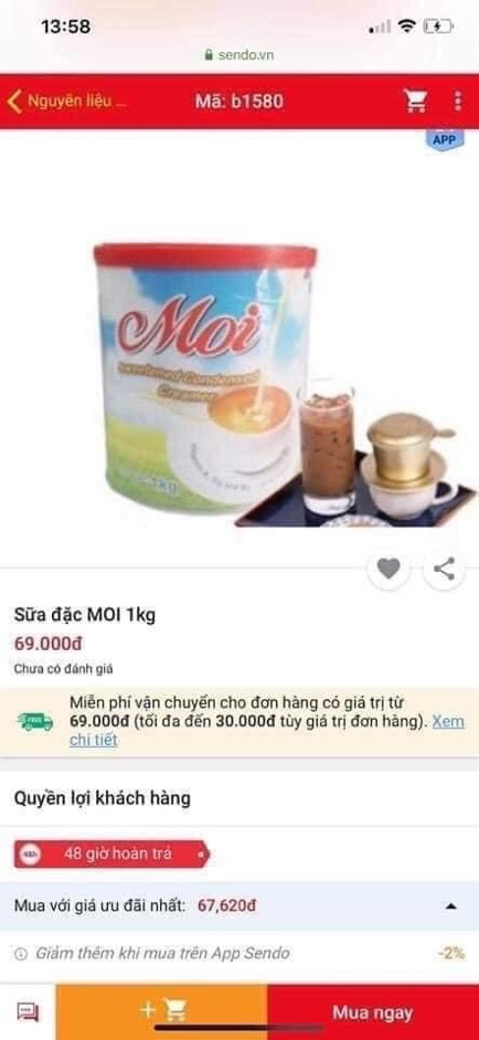 [ Xả Kho ] Sữa Đặc Moi 1kg Malaysia / Sữa Ông Thọ