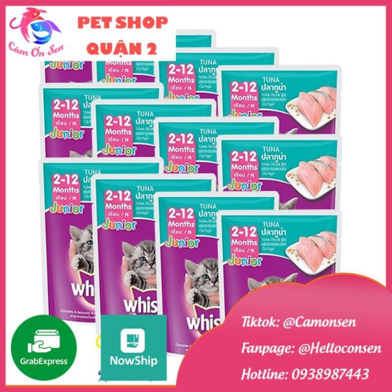 [MUA 6 TẶNG 1] 6 PATE WHISKAS CHO MÈO CON VỊ CÁ NGỪ DATE XA THỨC ĂN CHO MÈO PATE MÈO