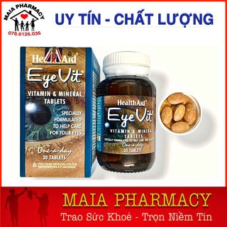 [NHẬP KHẨU ANH QUỐC] Viên Uống Bổ Mắt HealthAid EYEVIT 30 Viên - Giảm thâm quầng mắt và vết chân chim