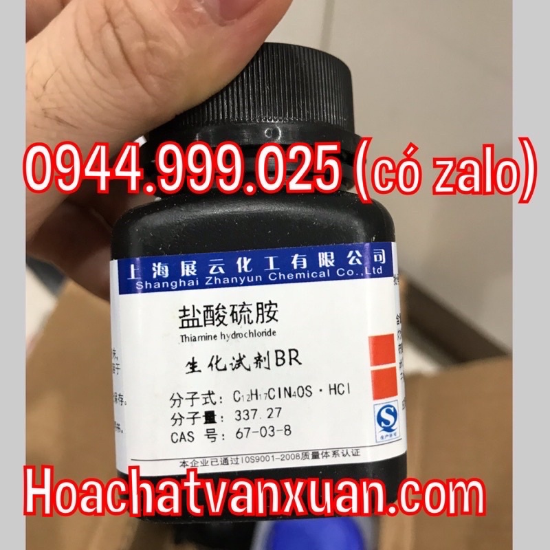 Hóa chất Thiamine Hydrochloride CAS 67-03-8 Vitamin B1 chai 100g Thiamin vitamin B 1 tinh khiết 98%