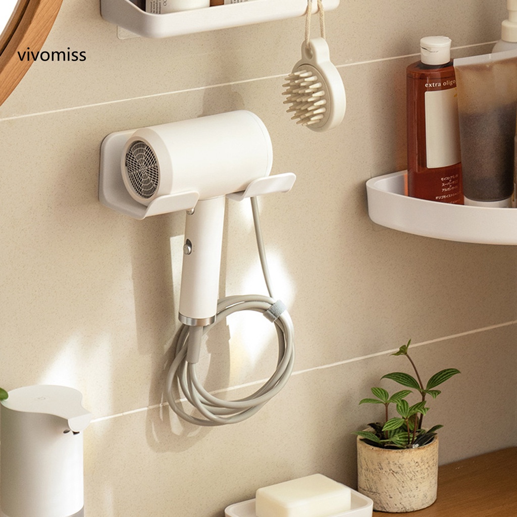 [VM] Practical Hair Dryer Holder Multipurpose Hair Dryer Organizer Holder Bathroom Gadget No Traces for Home