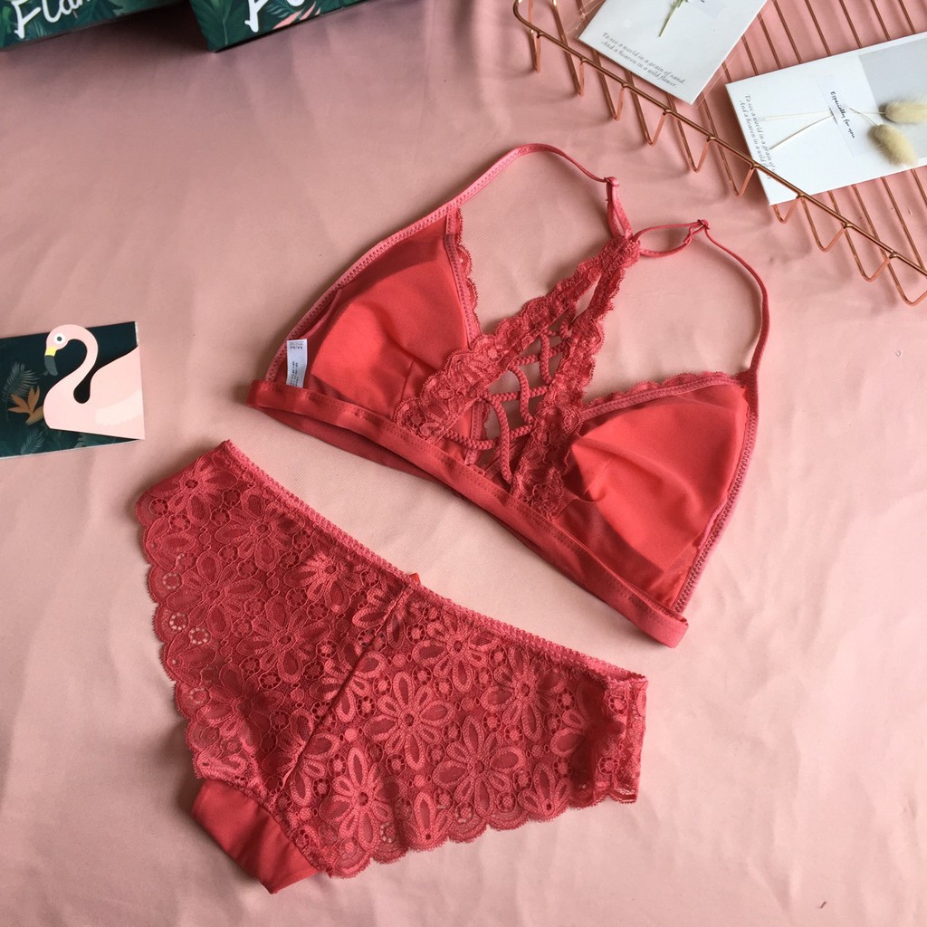 THANH LÝ - Bộ lót vicky ren mỏng không gọng cài trước | BigBuy360 - bigbuy360.vn