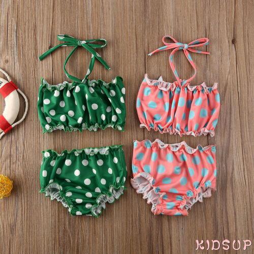 Set đồ bơi bikini họa tiết chấm bi xinh xắn cho bé gái