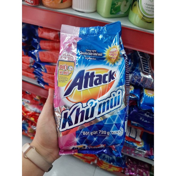 BỘT GIẶT ATTACK KHỬ MÙI MỚI HOA ANH ĐÀO 720G