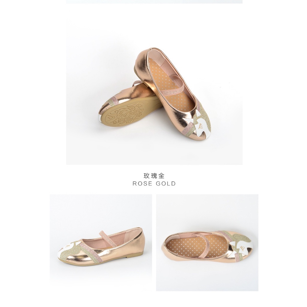 Giày búp bê Unicorn hàng xuất Châu Âu dành cho bé gái - Mebena