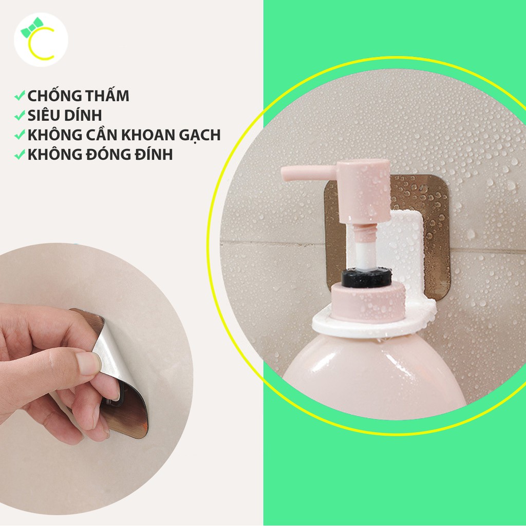 Móc dán tường treo bình rửa tay, sữa tắm, dầu gội có vòi xịt - Cami - CMPK150