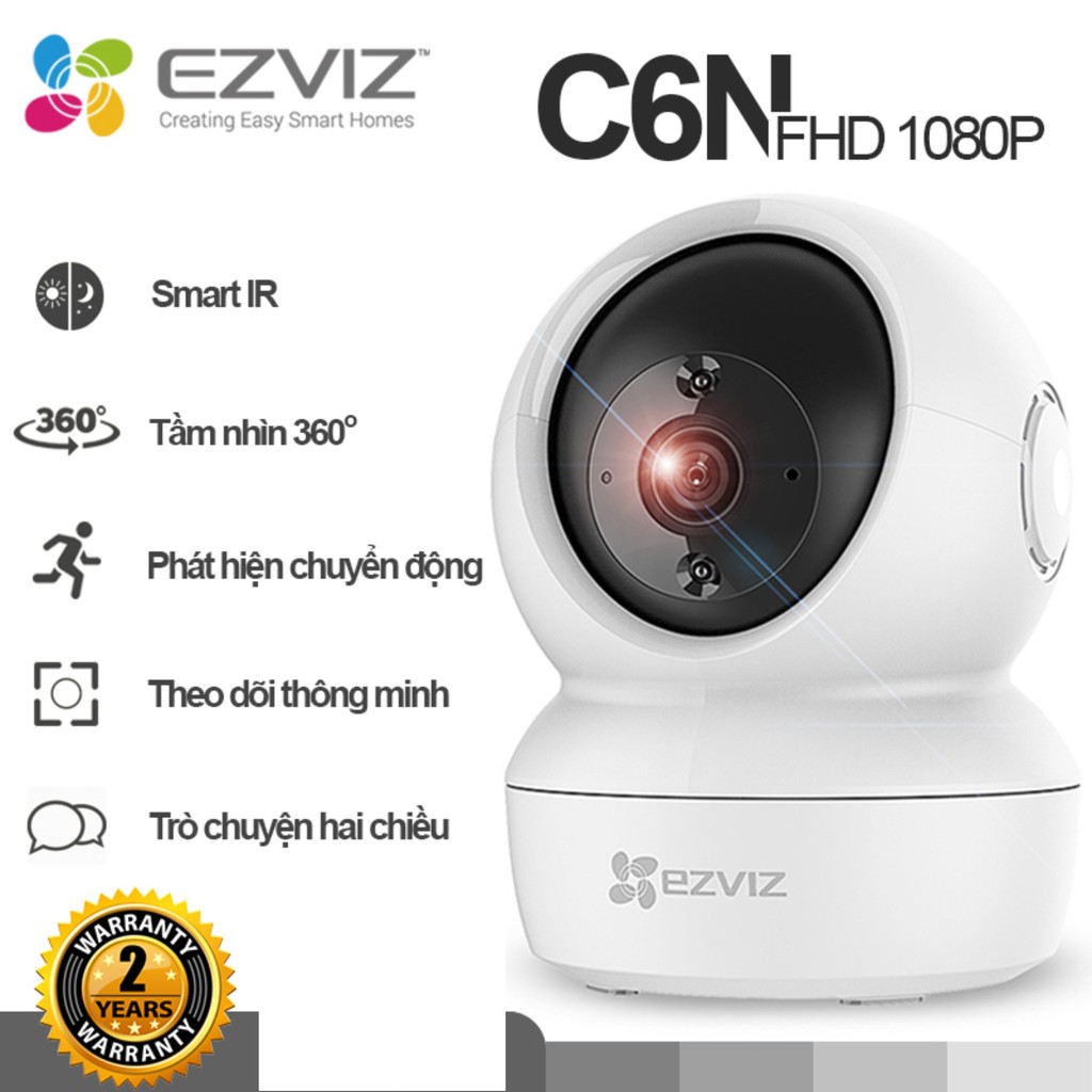 [Mẫu Mới] Camera 2M IP WIFI EZVIS C6N CV246 C6CN 1080P FULL HD [Có cổng Lan]_Hàng chính hãng