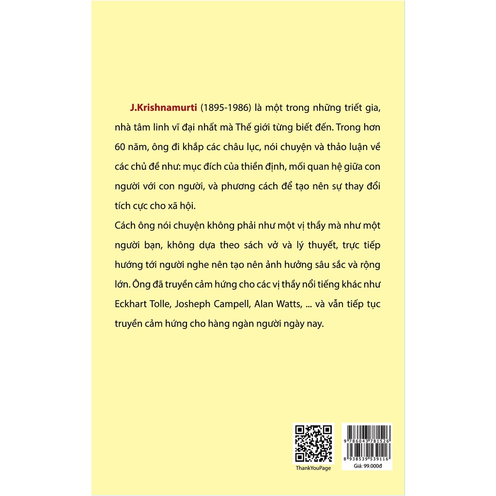 Sách Krishnamurti Nói Về Tình Yêu