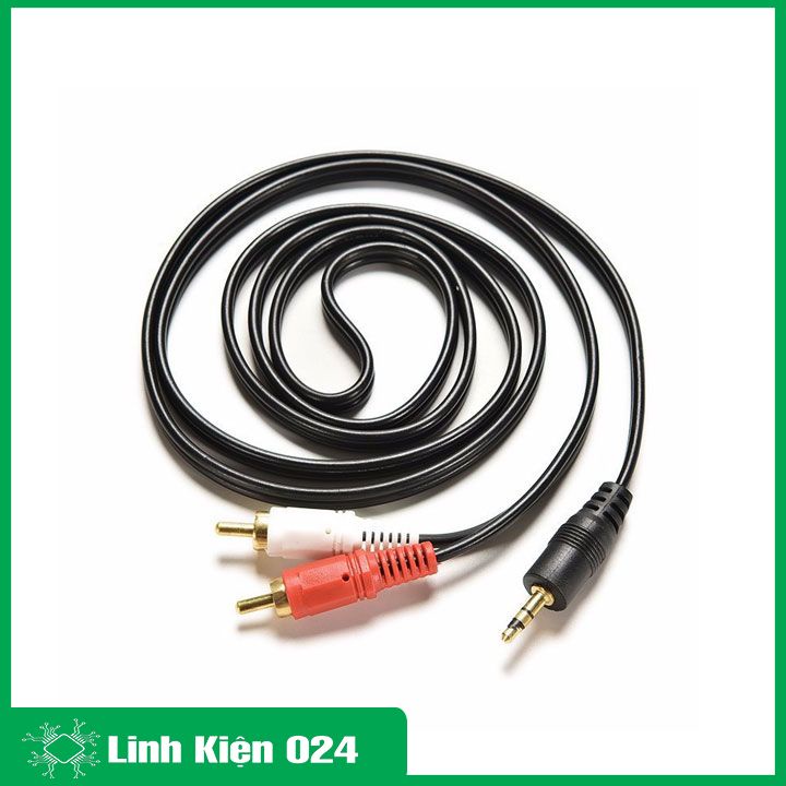 Dây loa AV DL-423 chiều dài 1.5 mét 1 đầu jack audio 3.5mm 2 đầu ra jack hoa sen