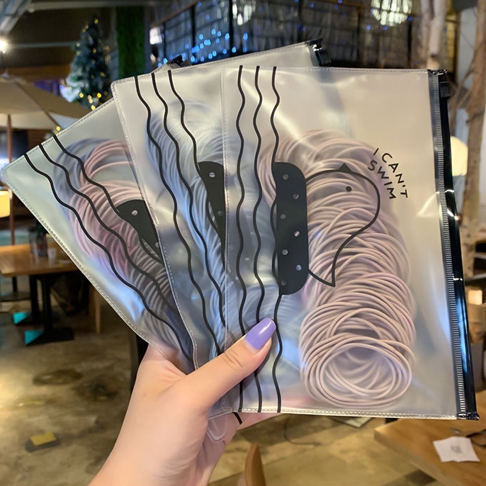 Set 100 dây cột tóc co giãn nhiều màu phong cách thời trang cho nữ