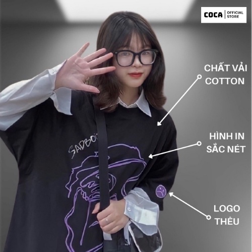 Áo thun tay lỡ Unisex Sadboiz form rộng vải cotton co dãn, áo thun Form rộng tay lỡ nam nữ Sad Story - COCA Store | BigBuy360 - bigbuy360.vn