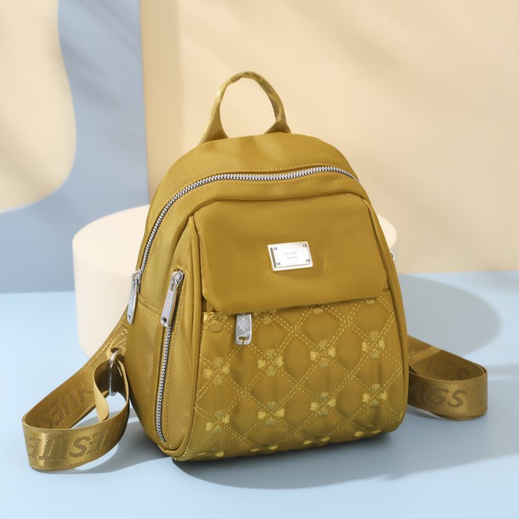 Ba Lô Đeo Vai Hình Vuông Nhiều Ngăn Bằng Vải Nylon Gọn Nhẹ Chống Thấm Nước Đa Năng Cho Nữ