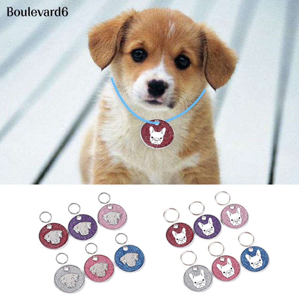 BOU ID Name Tag Bulldog Dog Address Pet Key Ring Collar Gift