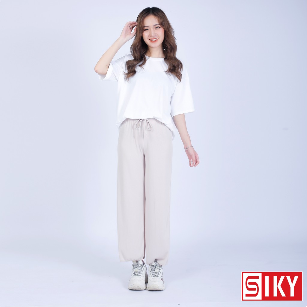 Quần ống rộng culottes vải tăm 92cm- SIKY