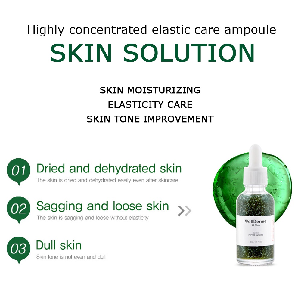 Serum dưỡng da WELLDERMA với thành phần bạc chống oxy hóa cùng 6 loại peptide dưỡng ẩm làm căng da hiệu quả cao