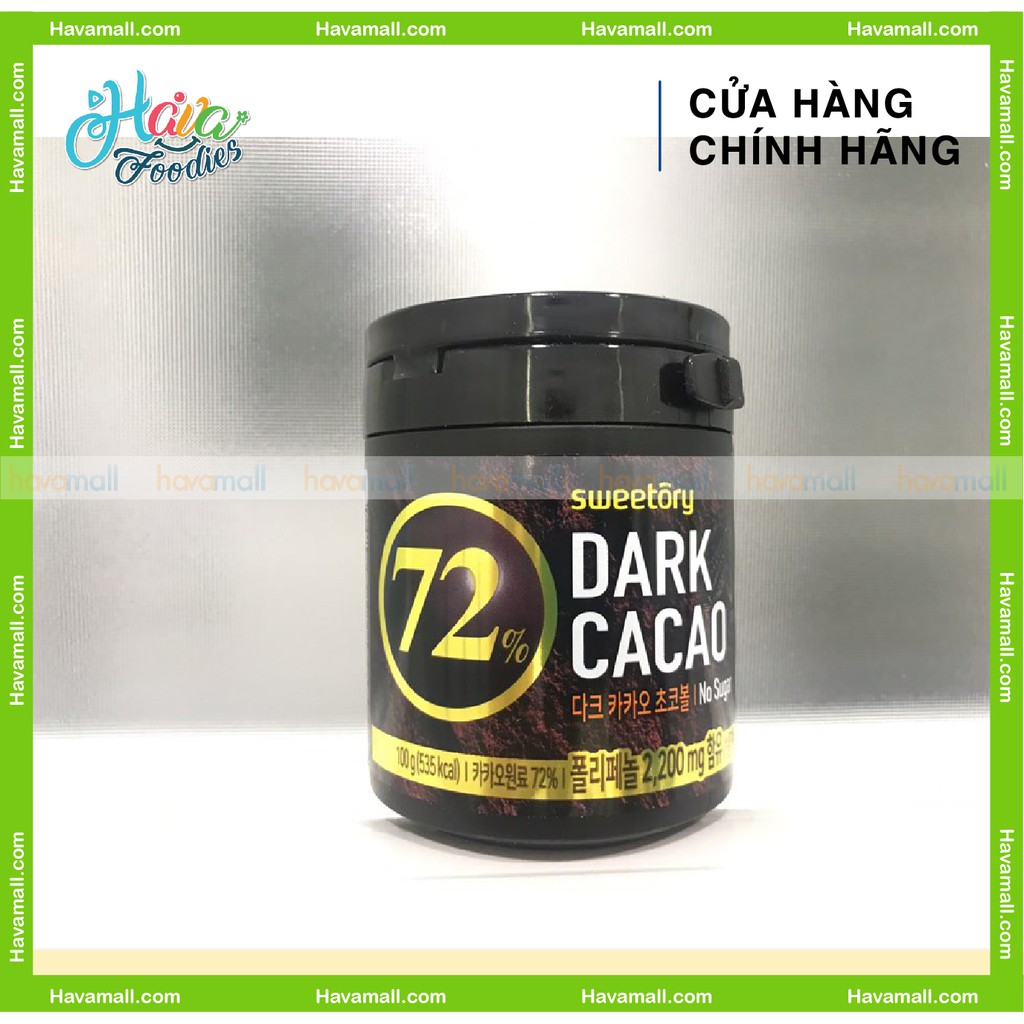 [HÀNG CHÍNH HÃNG] Kẹo Socola Đen Không Đường Hàn Quốc 100gr