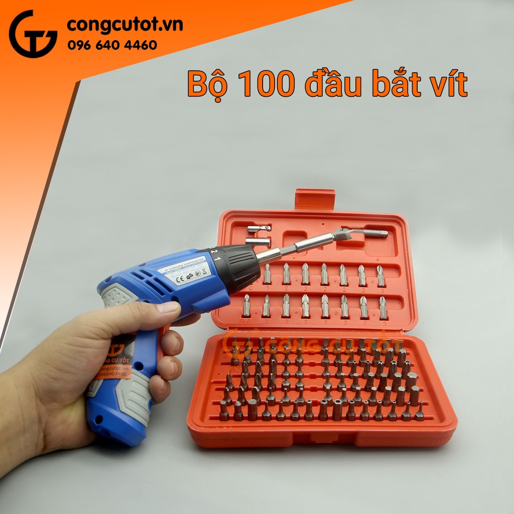 Bộ 100 đầu vặn vít thép hợp kim CR-V