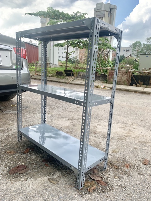 Kệ sắt v lỗ 3 tầng dài 120 rộng 30 cao 100