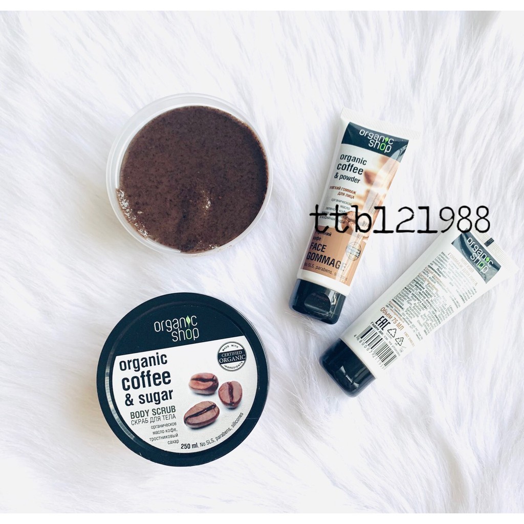 Tẩy Tế Bào Chết Toàn Thân Organic Coffee & Sugar Body Scrub - Tẩy Da Chết Organic 250ml | BigBuy360 - bigbuy360.vn