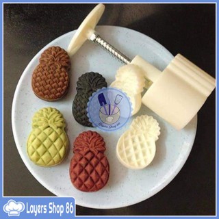 Khuôn trung thu lò xo - 2 mặt mẫu quả dứa  50g làm bánh dứa hàng loại 1