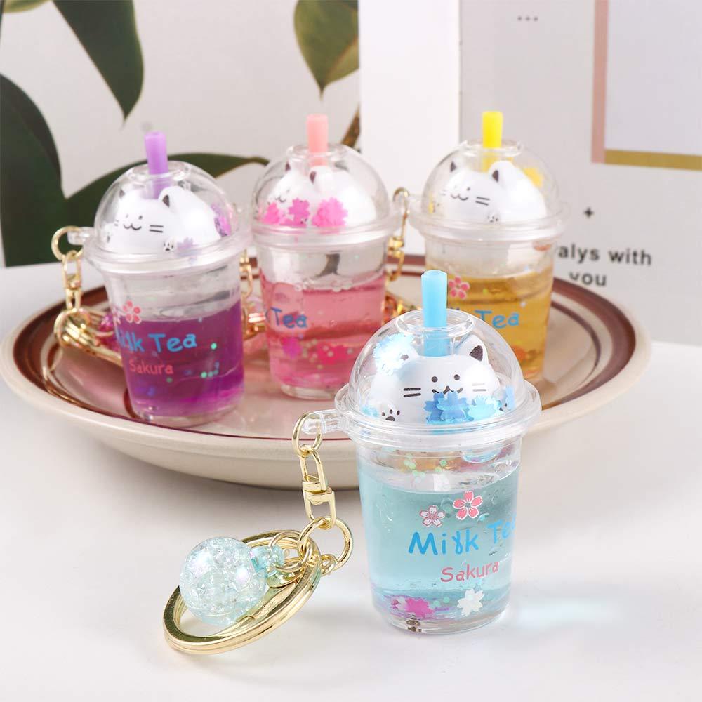 MXGOODS Móc Khóa Hình Bình Trà Sữa Dễ Thương