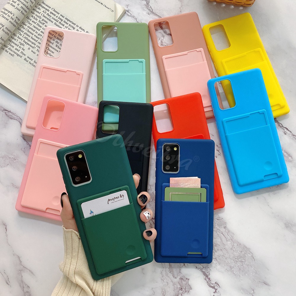 Ốp Điện Thoại TPU Kèm Ngăn Đựng Thẻ Cho Samsung Galaxy Note 20 Ultra Note 10 Plus Note 9 Note 8 A91 Note 10 Lite A10E A20E