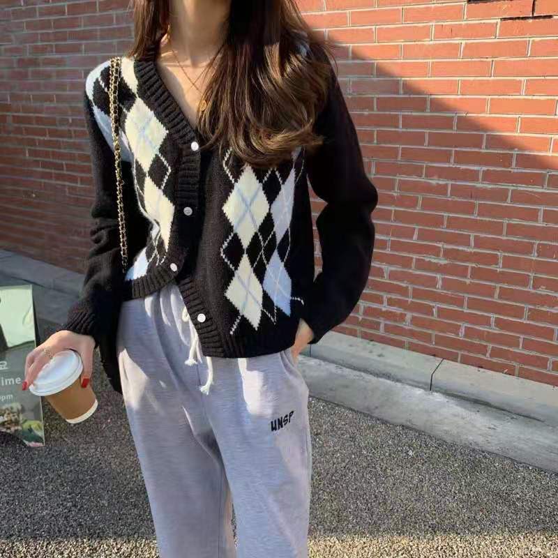 COZOK Áo cardigan dệt kim tay dài dáng rộng thời trang dễ phối đồ