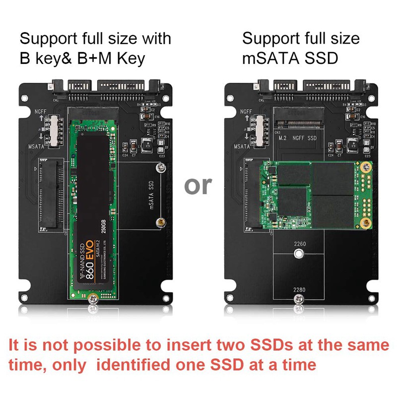 Bộ Chuyển Đổi M.2 Ngff Hoặc Msata Sang Sata 3.0 Usb 3.0 Sang 2.5 Sata Kèm Cáp Sạc Cho Pc Laptop