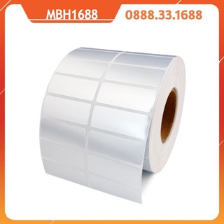 Giấy in mã vạch xi bạc 50x30 mm, cuộn 50m