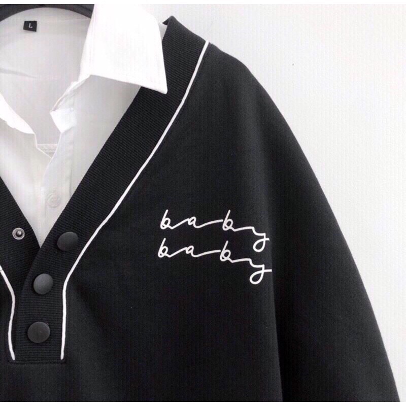 Áo Sweater Nỉ Baby Đen Jem Closet Nam Nữ Unisex | BigBuy360 - bigbuy360.vn