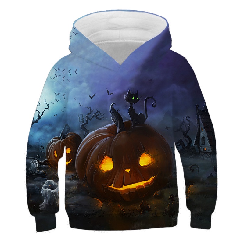 Áo Hoodie In Hình Halloween 3D Thời Trang Mùa Thu Dành Cho Trẻ Em