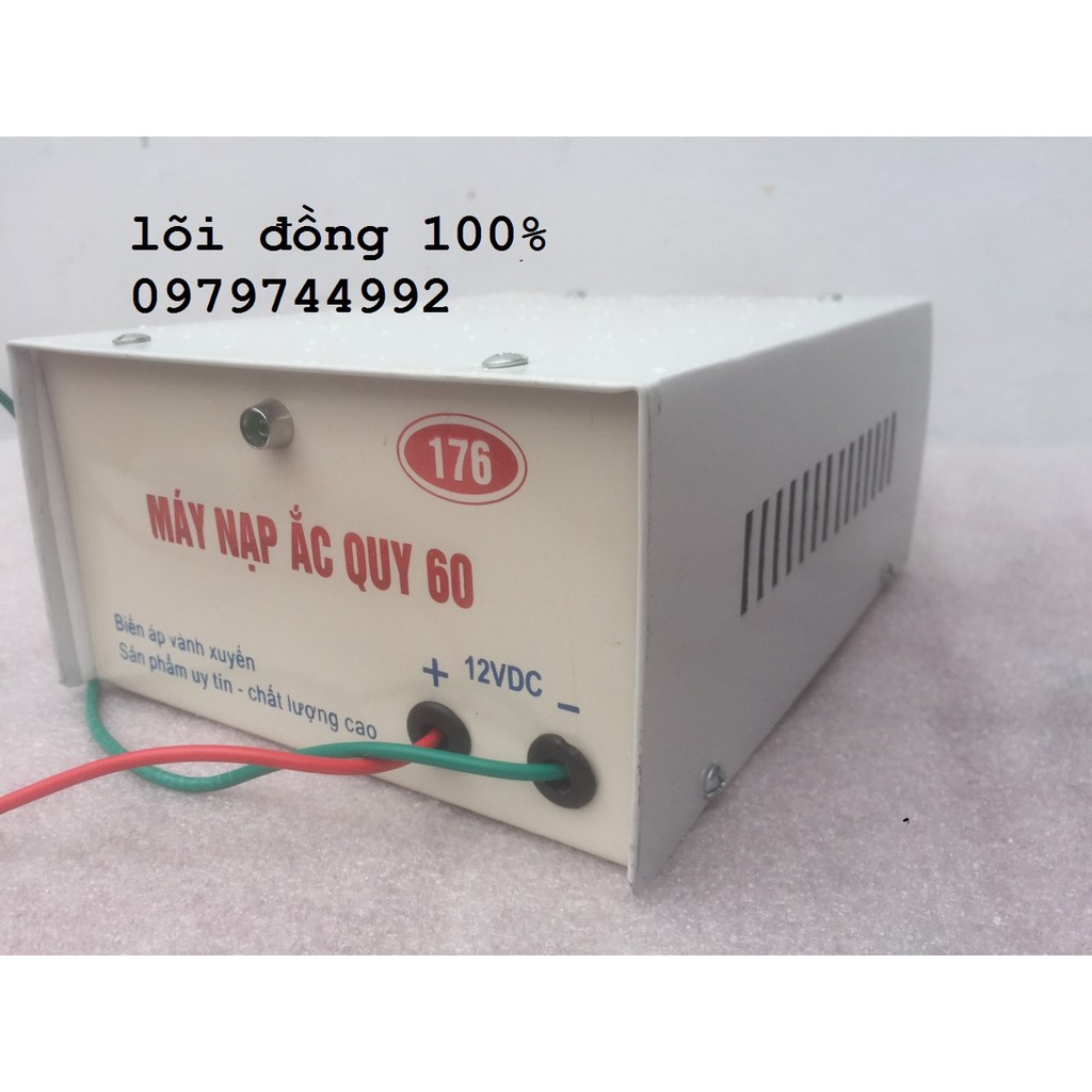 Sạc Acquy 12V.DÂY ĐỒNG 100%.SẠC BÌNH 1-60AH .hàng công ty 176 VIỆT NAM